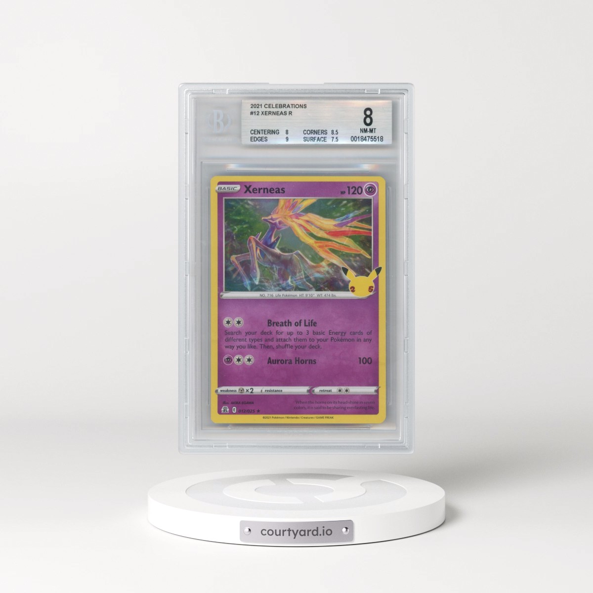 2021 Celebrations #012 Xerneas - Holo (BGS 8 NM-MT)