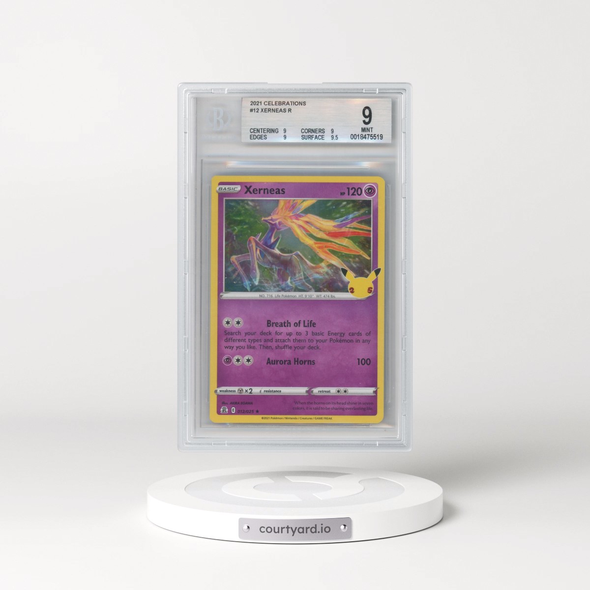 2021 Celebrations #012 Xerneas - Holo (BGS 9 MINT)