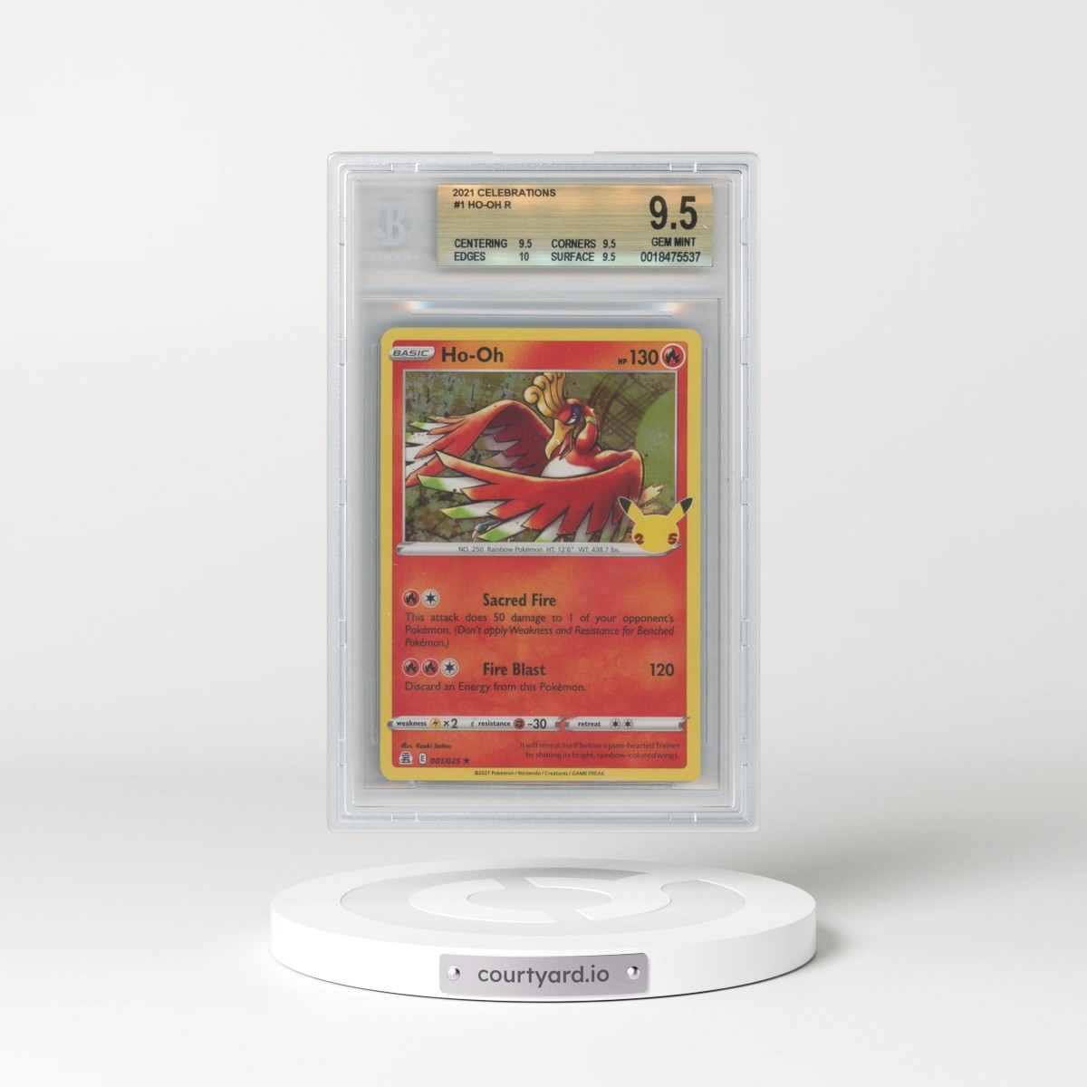 2021 Celebrations #001 Ho-Oh - Holo (BGS 9.5 GEM MINT)