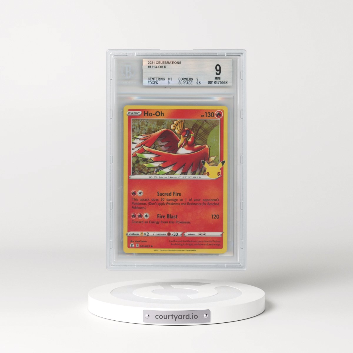 2021 Celebrations #001 Ho-Oh - Holo (BGS 9 MINT)