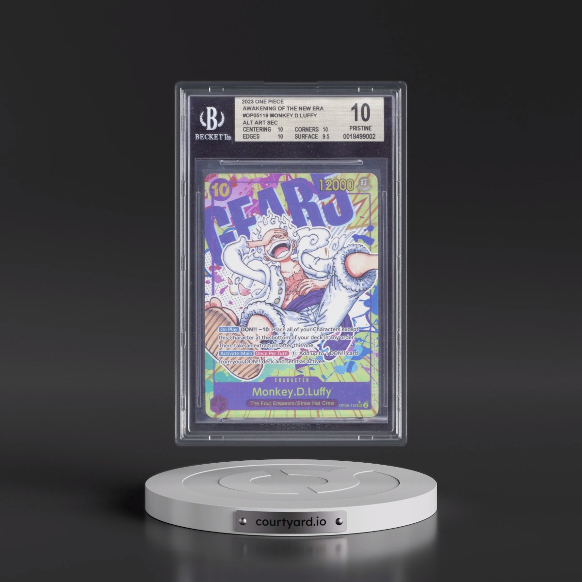 2023 Awakening of the New Era (OP05) - English #119 Monkey D. Luffy - (Borderless) Alt Art (BGS 10 PRISTINE)