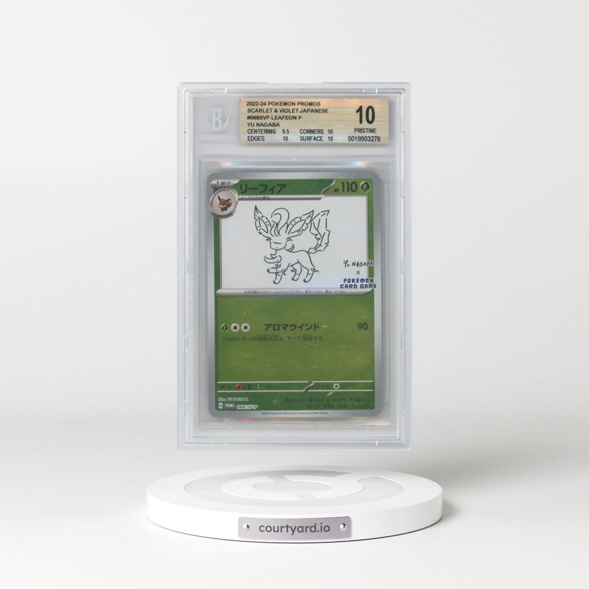2022 Pokémon Scarlet and Violet Promos #068SVP Leafeon P/(YU NAGABA x Pokemon Card Game promo card campaign May 24, 2023) (BGS 10 PRISTINE)