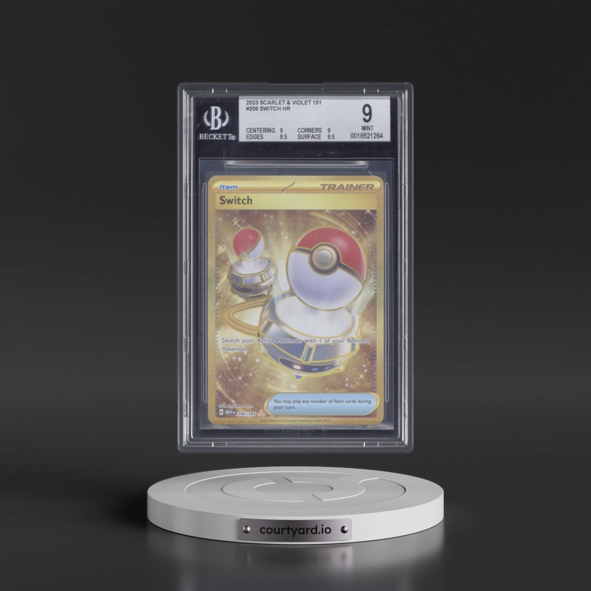 2023 Scarlet & Violet 151 - MEW EN #206 Switch - Hyper Rare Holo (BGS 9 MINT)