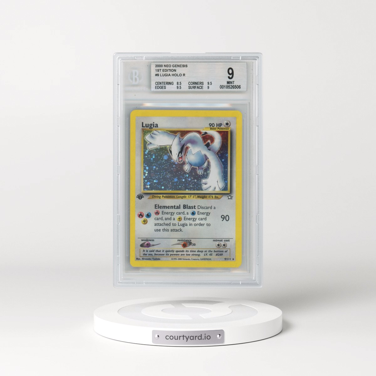 2000 Neo Genesis #9 Lugia - 1st Edition Holo (BGS 9 MINT)