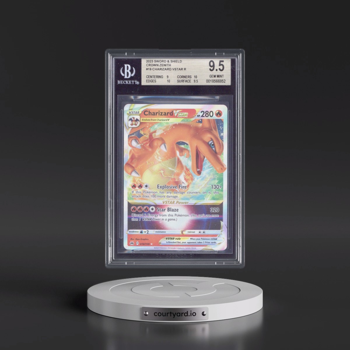2023 Crown Zenith #019 Charizard VSTAR - Holo (BGS 9.5 GEM MINT)