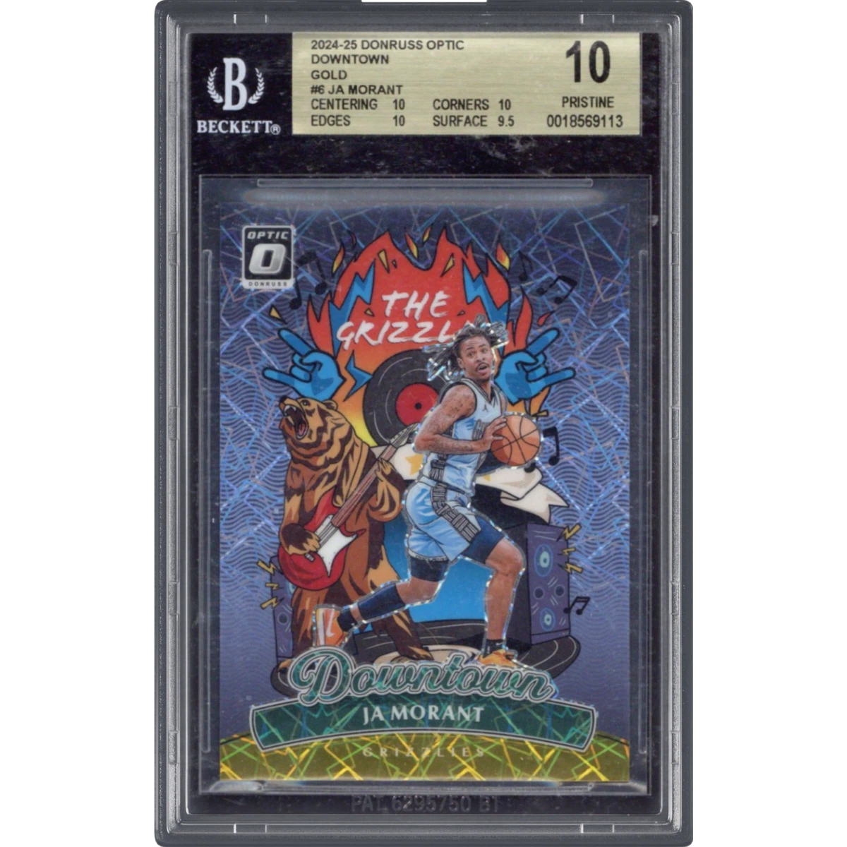 2024 Donruss Optic Downtown Gold #6 Ja Morant, BGS 10
