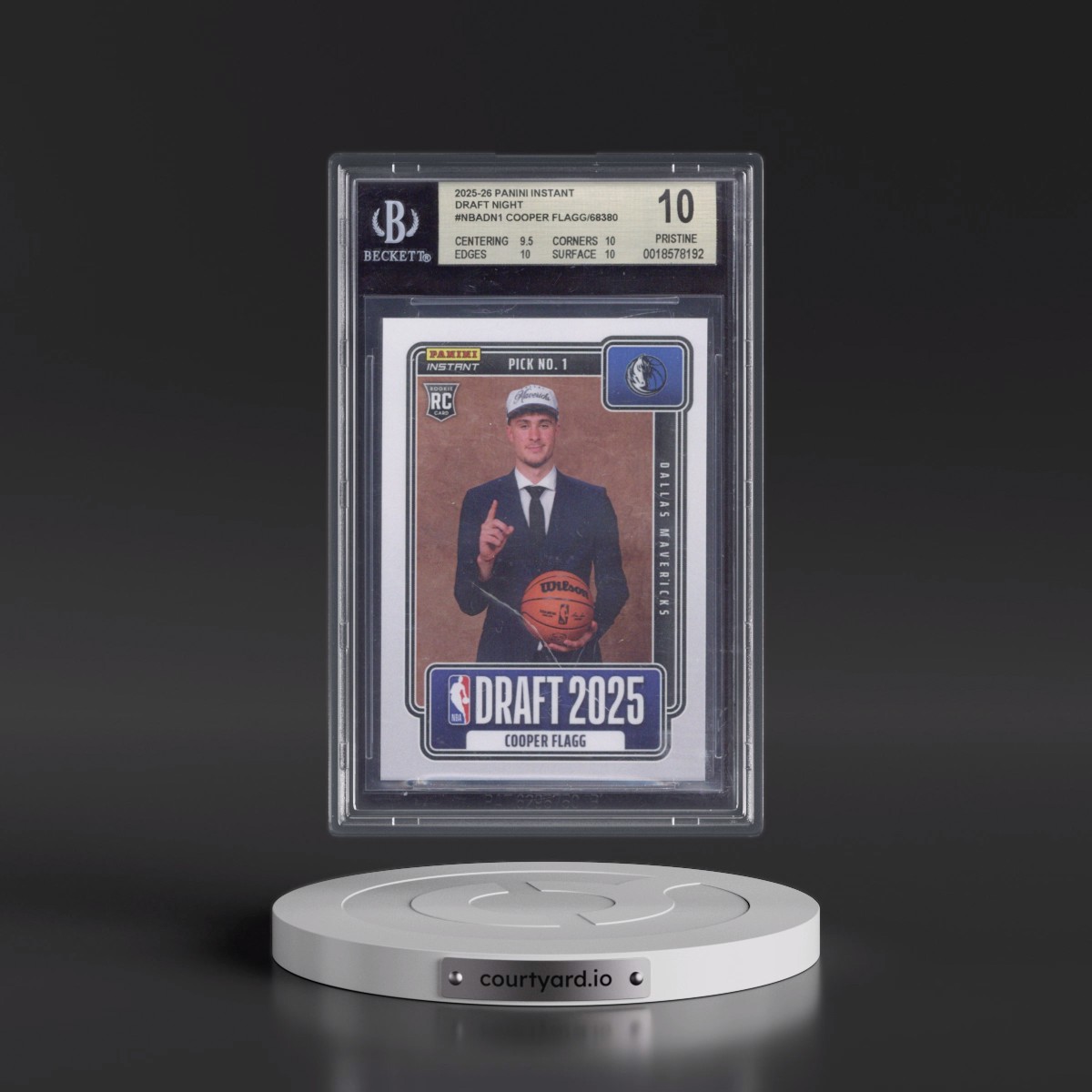2025 Panini Instant NBA Draft Night #1 Cooper Flagg (BGS 10 PRISTINE)