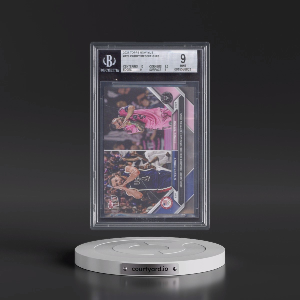 2024 Topps Now MLS #128 Lionel Messi/Steph Curry (BGS 9 MINT)