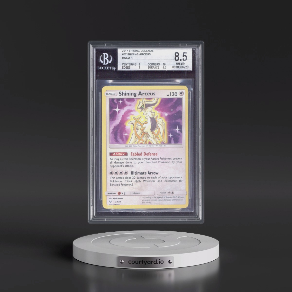 2017 Shining Legends #57 Shining Arceus - Holo (BGS 8.5 NM-MT+)