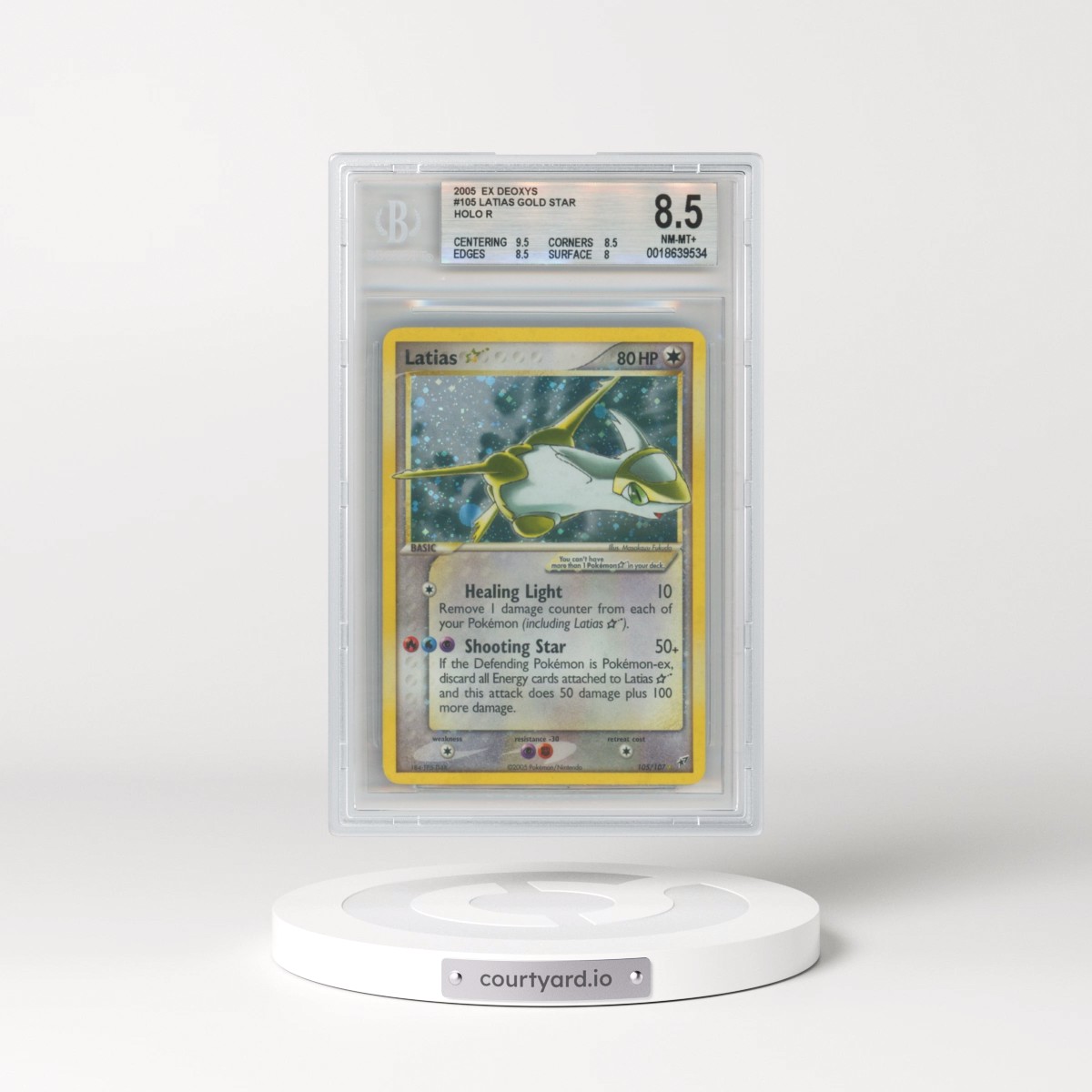 2005 Pokémon EX Deoxys #105 Latias - Holo Gold Star (BGS 8.5 NM-MT+)