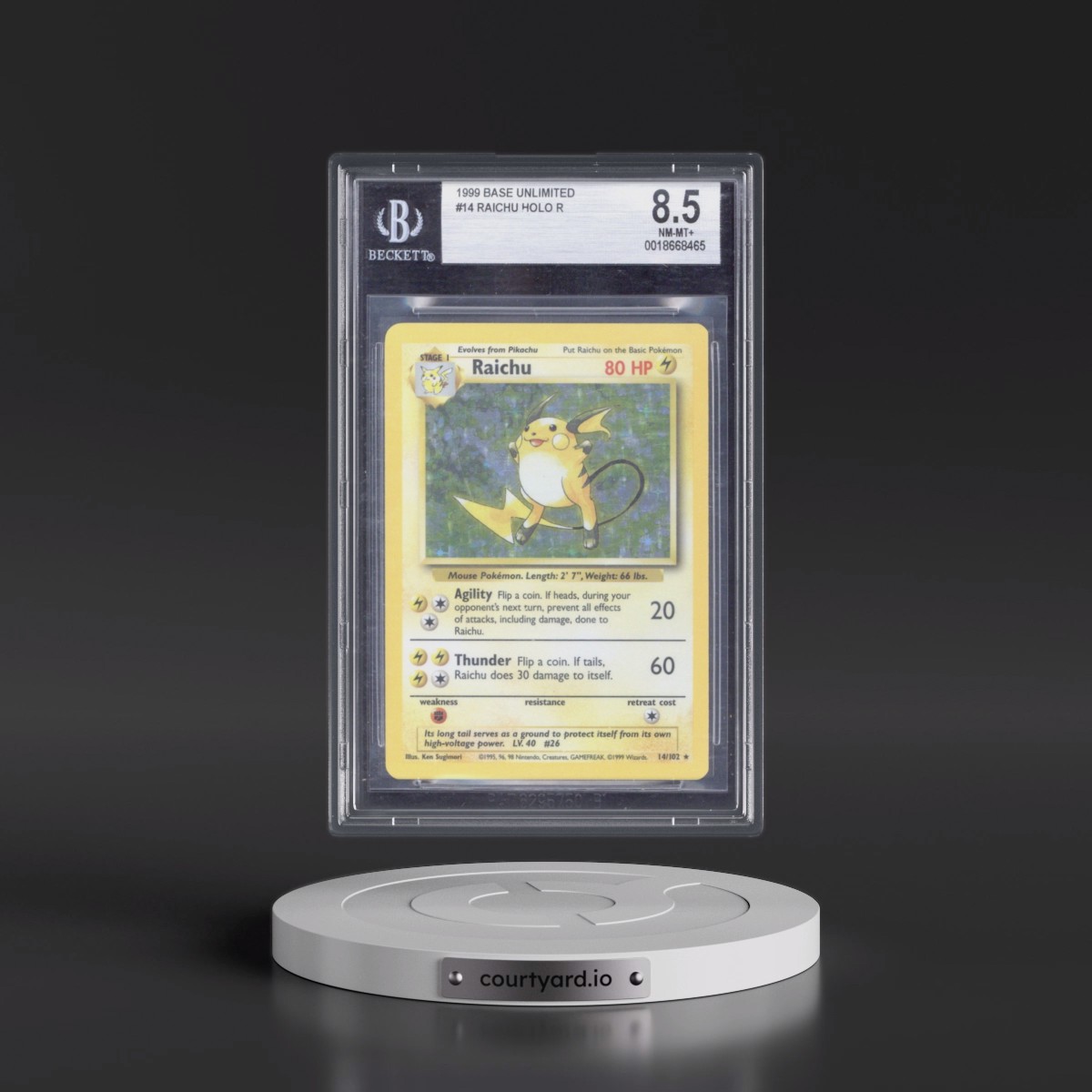 1999 raichu pokemon card Holo Bleed 1st Edition RAICHU 14/62 1999 Pokemon Fossil Set Misprint Error  Card