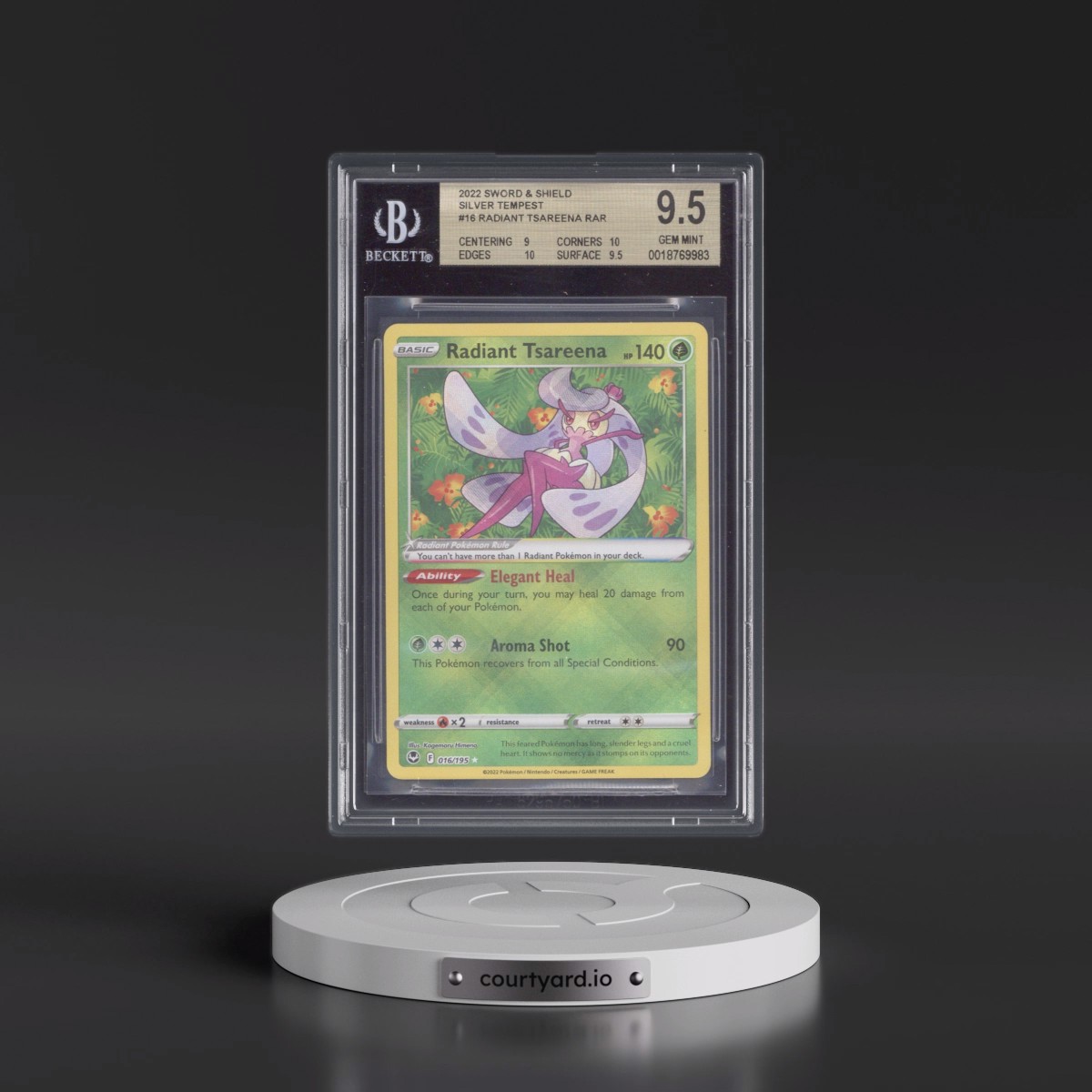 2022 Silver Tempest #016 Radiant Tsareena - Holo (BGS 9.5 GEM MINT)