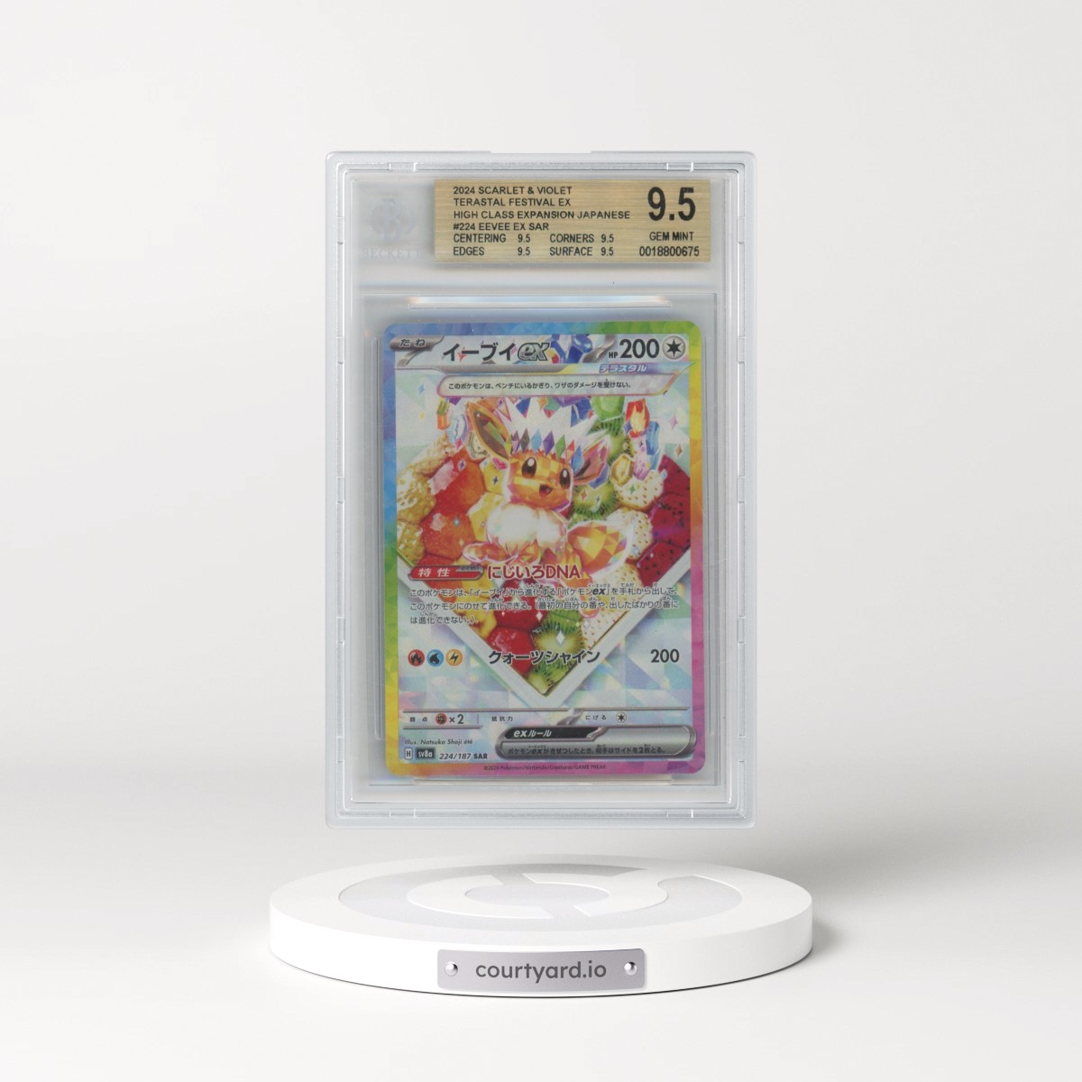 2024 High Class Pack: Terastal Fest ex - sv8a #224 Eevee ex - Special Art Rare Holo (BGS 9.5 GEM MINT)