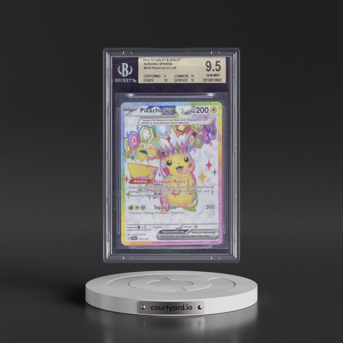 2024 Surging Sparks - SSP EN #219 Pikachu ex - Ultra Rare Holo (BGS 9.5 GEM MINT)