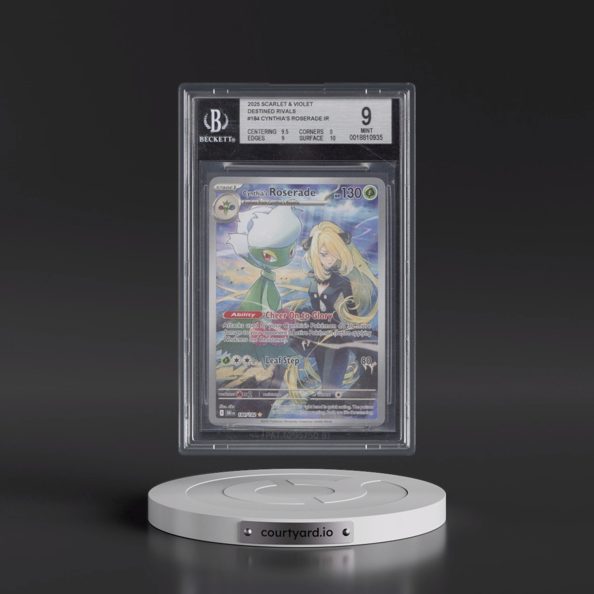 2025 Destined Rivals - DRI EN #184 Cynthia's Roserade - Illustration Rare Holo (BGS 9 MINT)