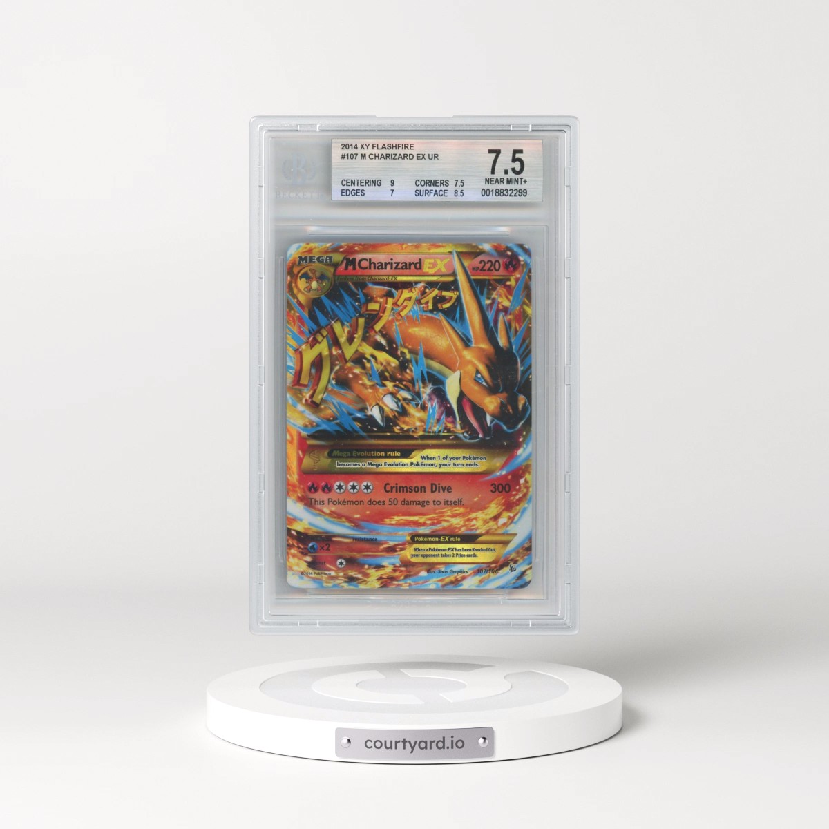 2014 Flashfire #107 M Charizard EX - Secret Rare Holo (BGS 7.5 NM+)