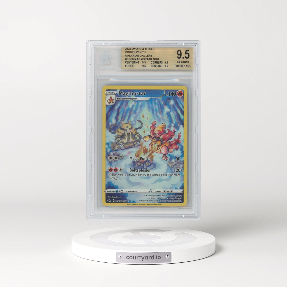 2023 Crown Zenith #GG03 Magmortar - Galarian Gallery Holo (BGS 9.5 GEM MINT)