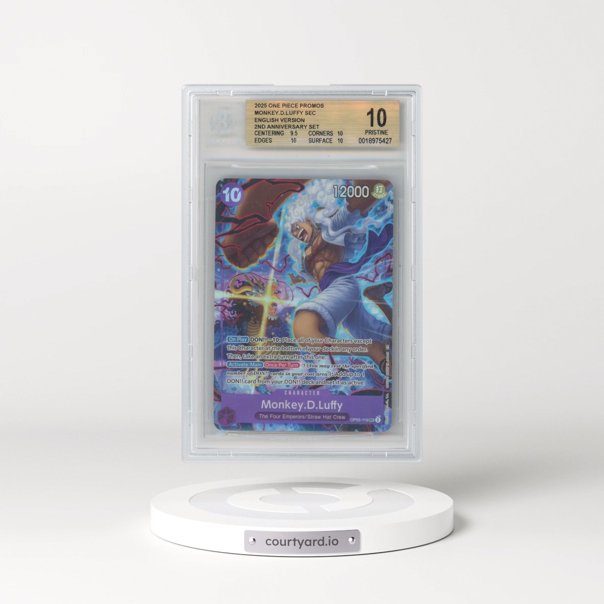 2025 One Piece English Version 2nd Anniversary Set #119 Monkey D. Luffy (BGS 10 PRISTINE)