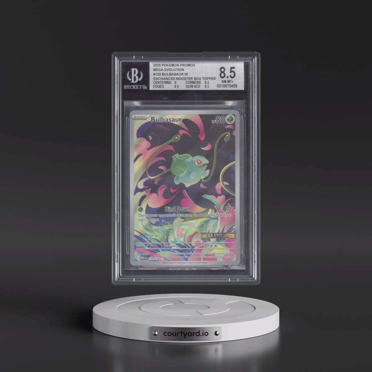 2025 Mega Evolution - MEG EN #133 Bulbasaur - Enhanced Booster Display Box (Mega Evolution Stamp) (Holo) (BGS 8.5 NM-MT+)