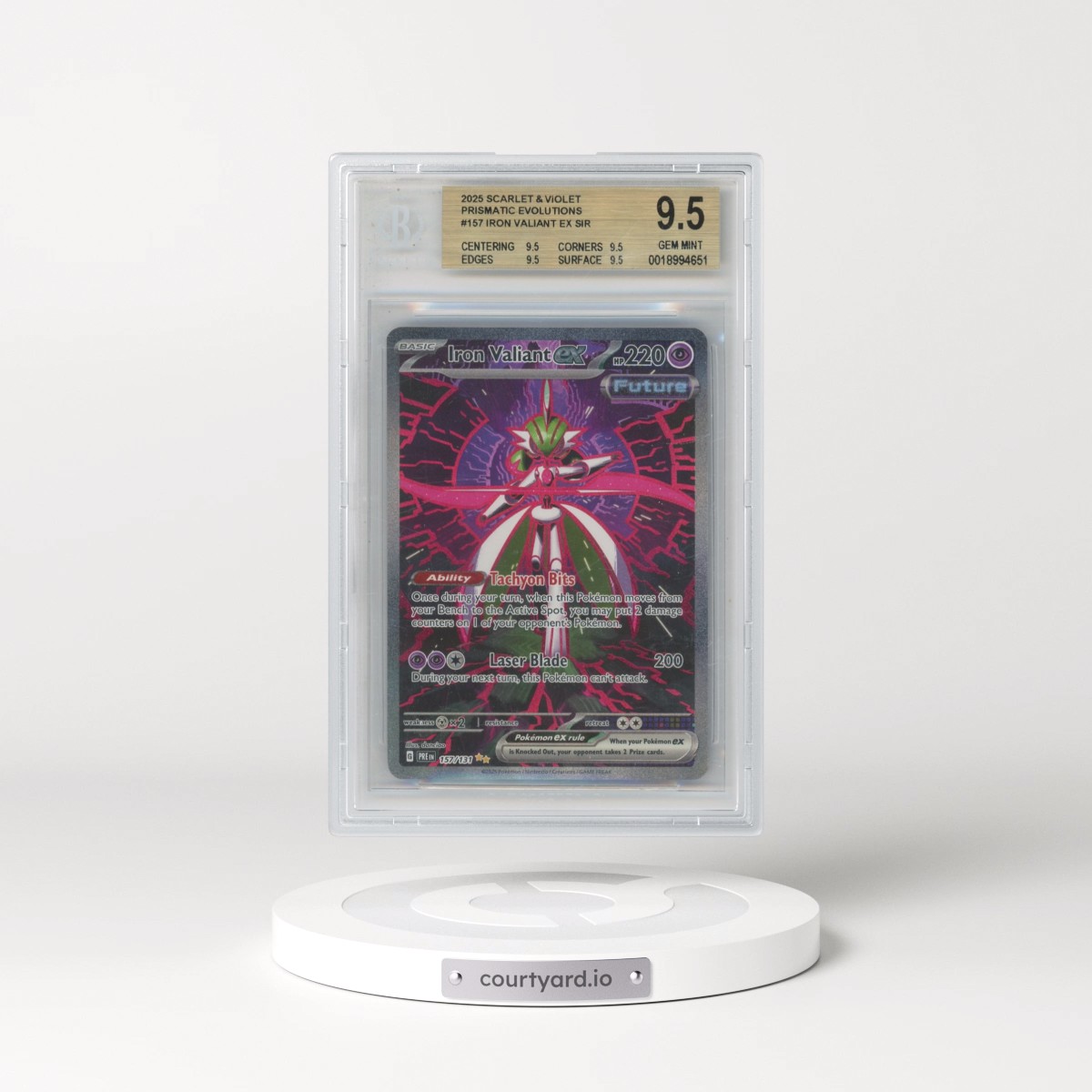 2024 Prismatic Evolutions - PRE EN #157 Iron Valiant ex - Special Illustration Rare (Holo) (BGS 9.5 GEM MINT)