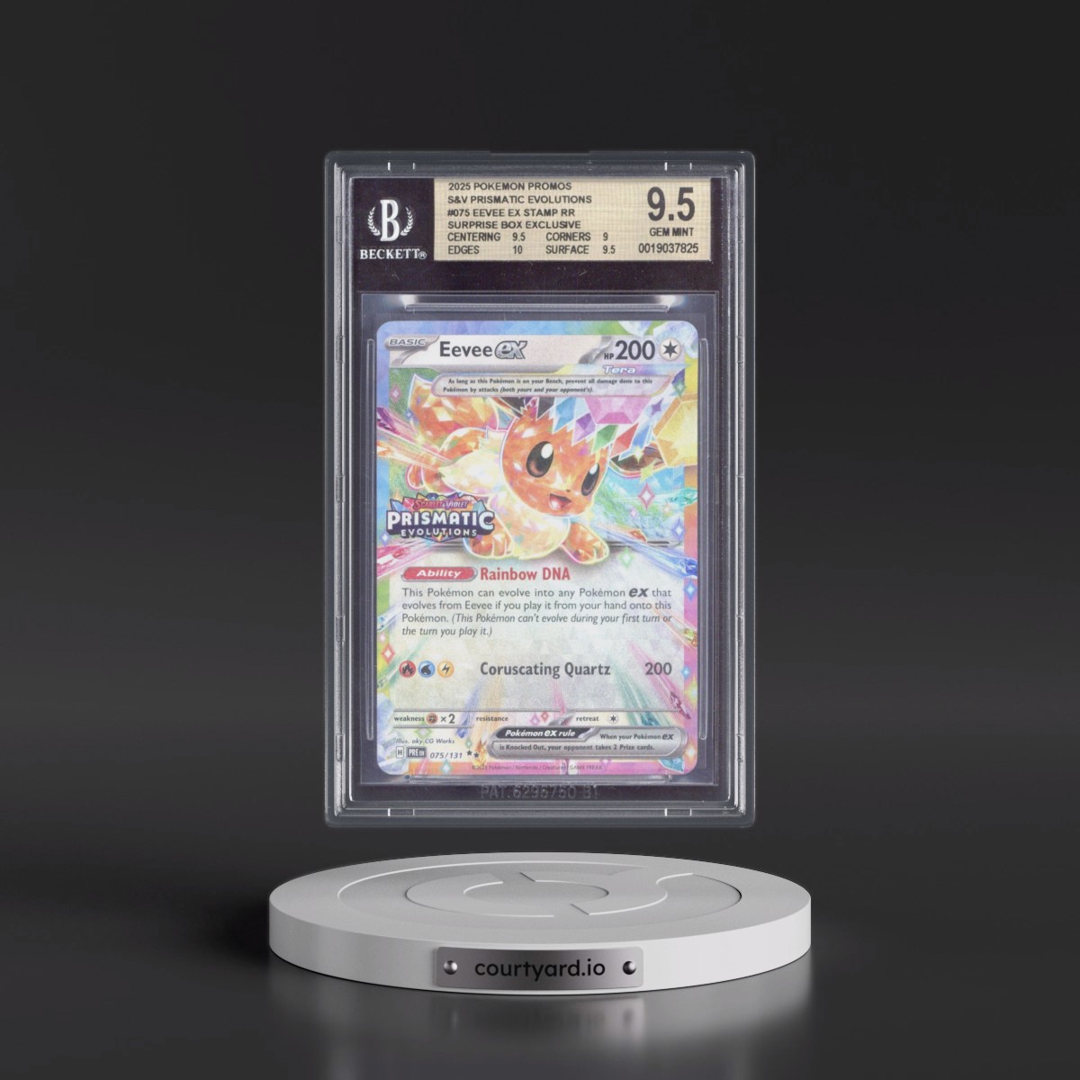 2024 Prismatic Evolutions - PRE EN #075 Eevee ex - Surprise Box (Prismatic Evolutions Stamp) (Holo) (BGS 9.5 GEM MINT)