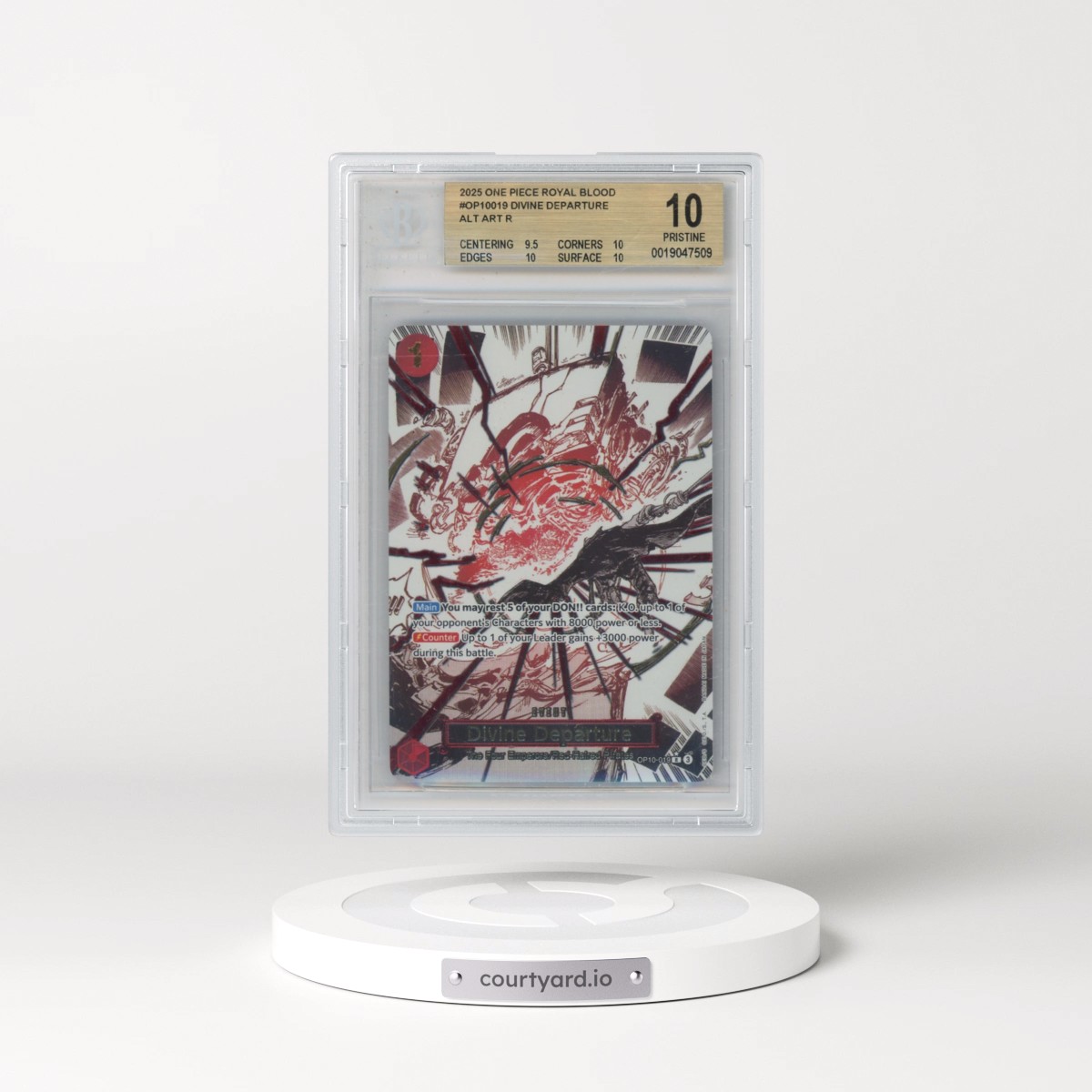2025 One Piece Card Game Royal Blood #OP10019 Divine Departure ALT ART R (BGS 10 PRISTINE)