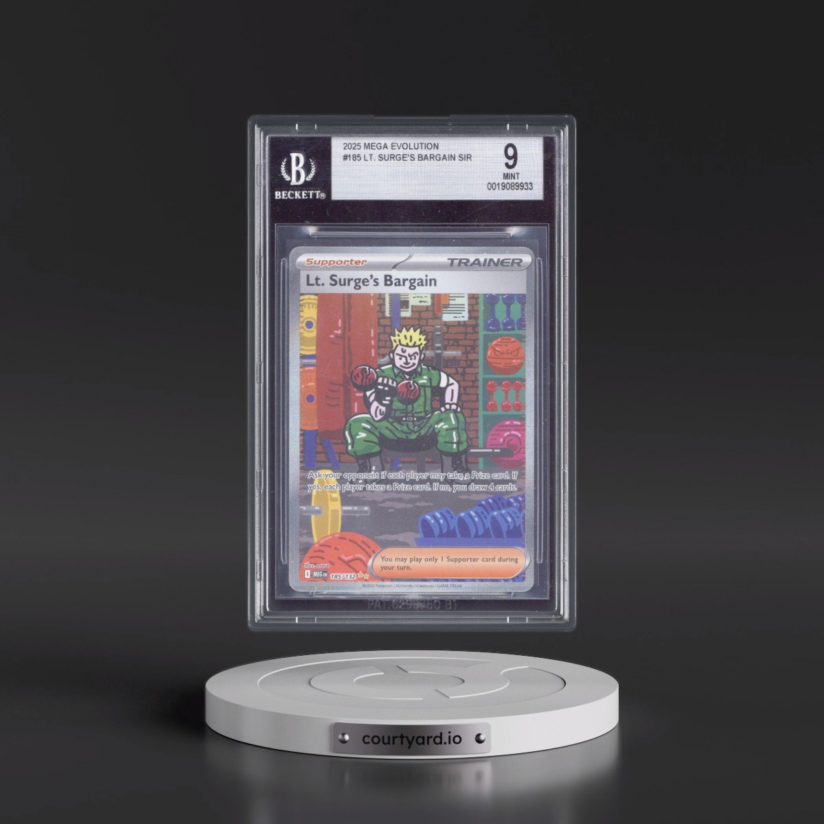 2025 Mega Evolution - MEG EN #185 Lt. Surge's Bargain - Special Illustration Rare (Holo) (BGS 9 MINT)