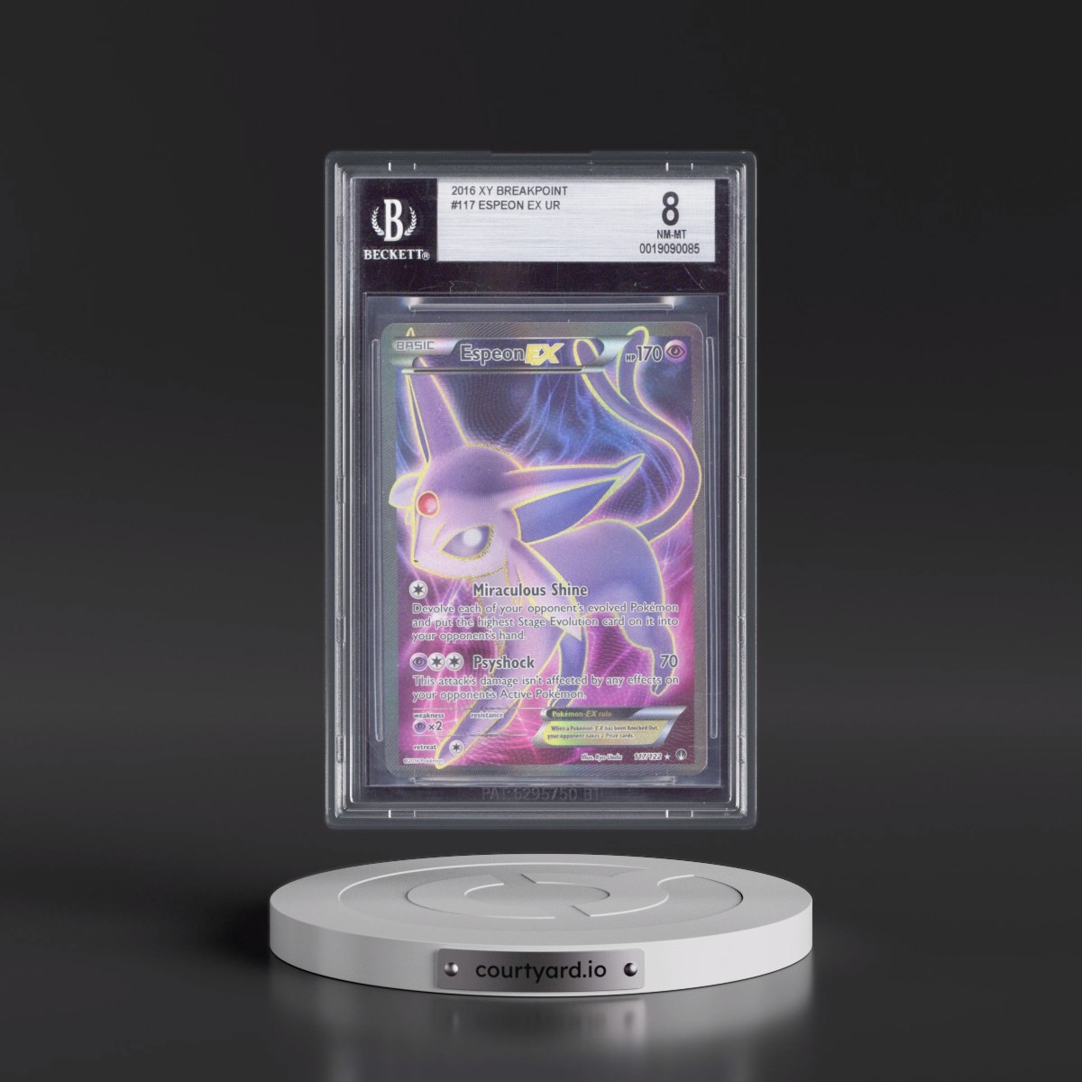 2016 BREAKpoint #117 Espeon EX - Ultra Rare Holo (BGS 8 NM-MT)