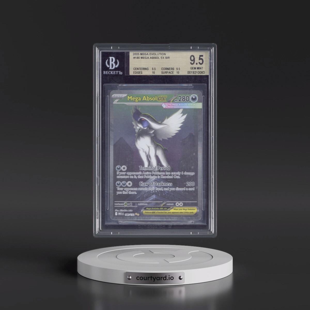 2025 Mega Evolution - MEG EN #180 Mega Absol ex - Special Illustration Rare (Holo) (BGS 9.5 GEM MINT)