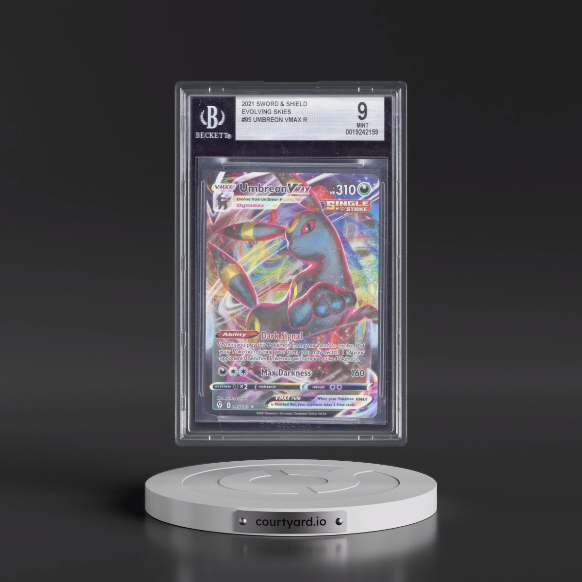 2021 Evolving Skies #095 Umbreon VMAX - Holo (BGS 9 MINT)