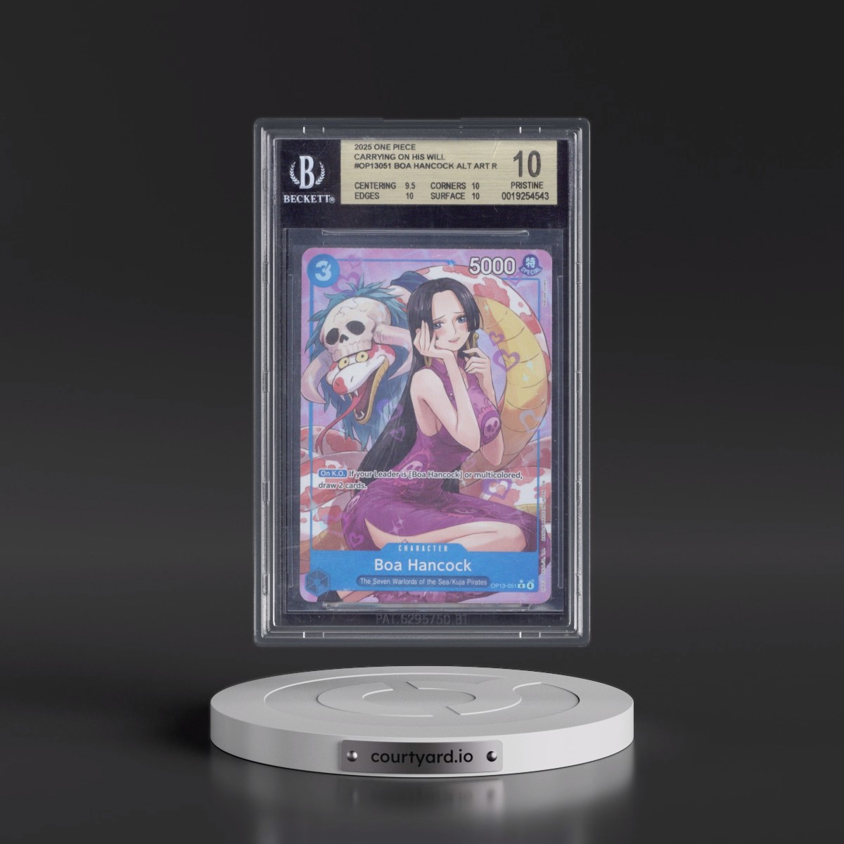 2025 Carrying on His Will (OP13) - English #051 Boa Hancock - (Borderless) Alt Art (BGS 10 PRISTINE)