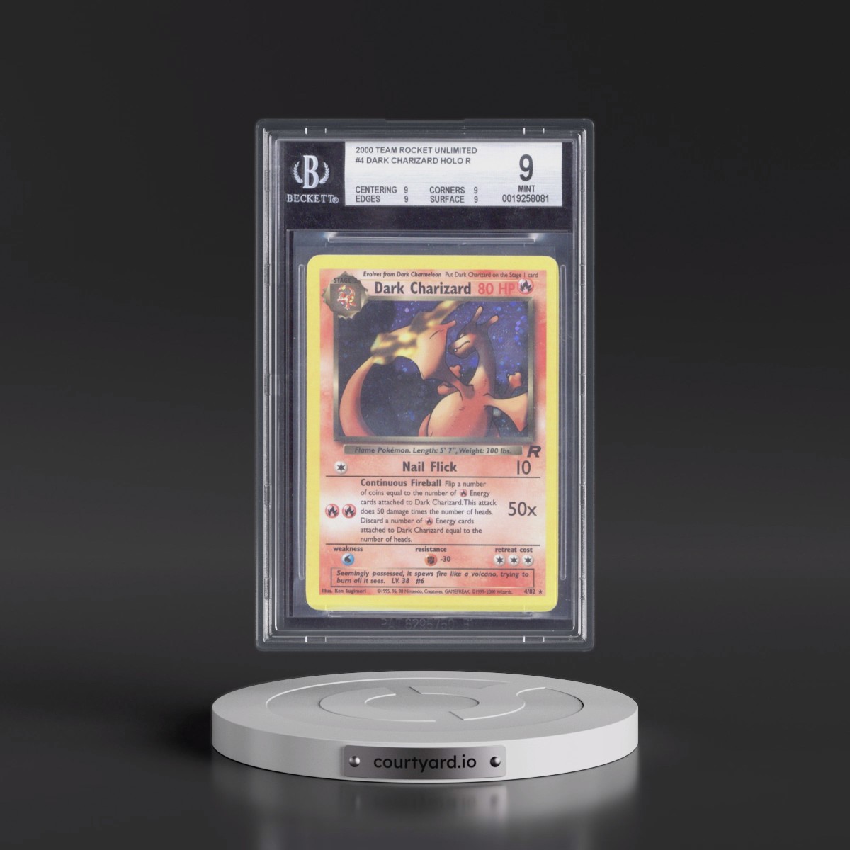 1999 Team Rocket #4 Dark Charizard - Holo (BGS 9 MINT)