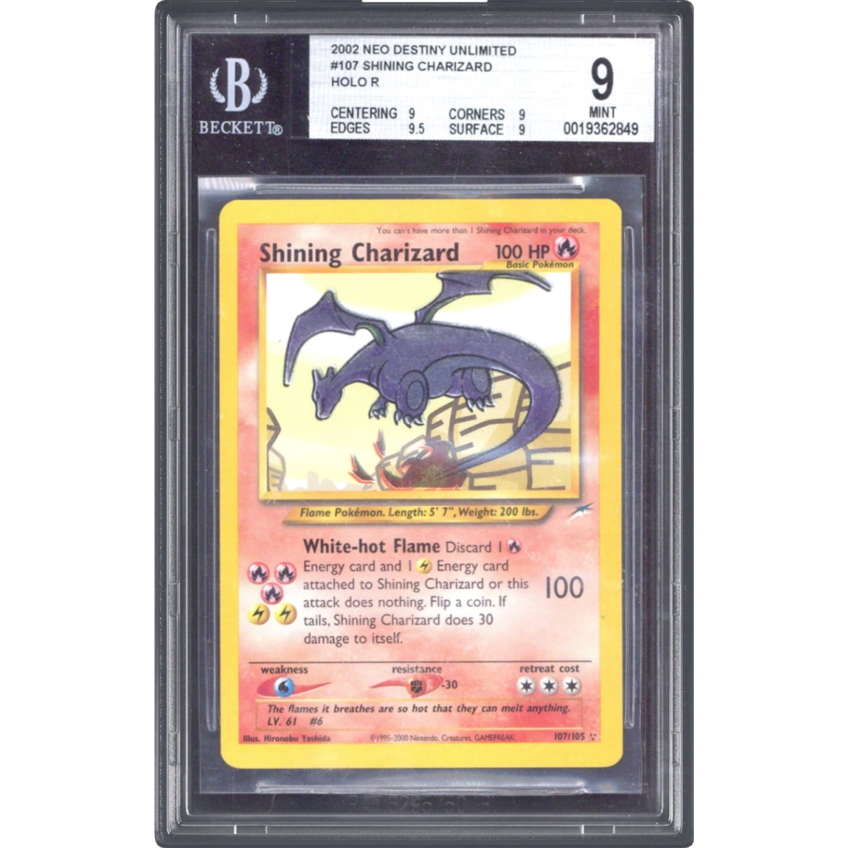 2002 Neo Destiny #107 Shining Charizard - Holo (BGS 9 MINT)