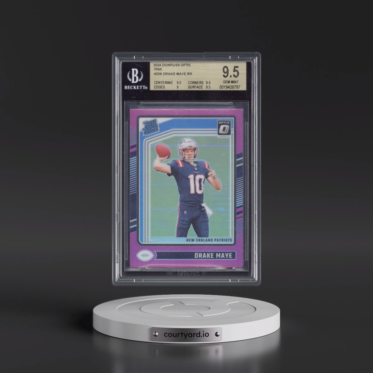 2024 Panini Donruss Optic #229 Drake Maye - Pink (BGS 9.5 GEM MINT)