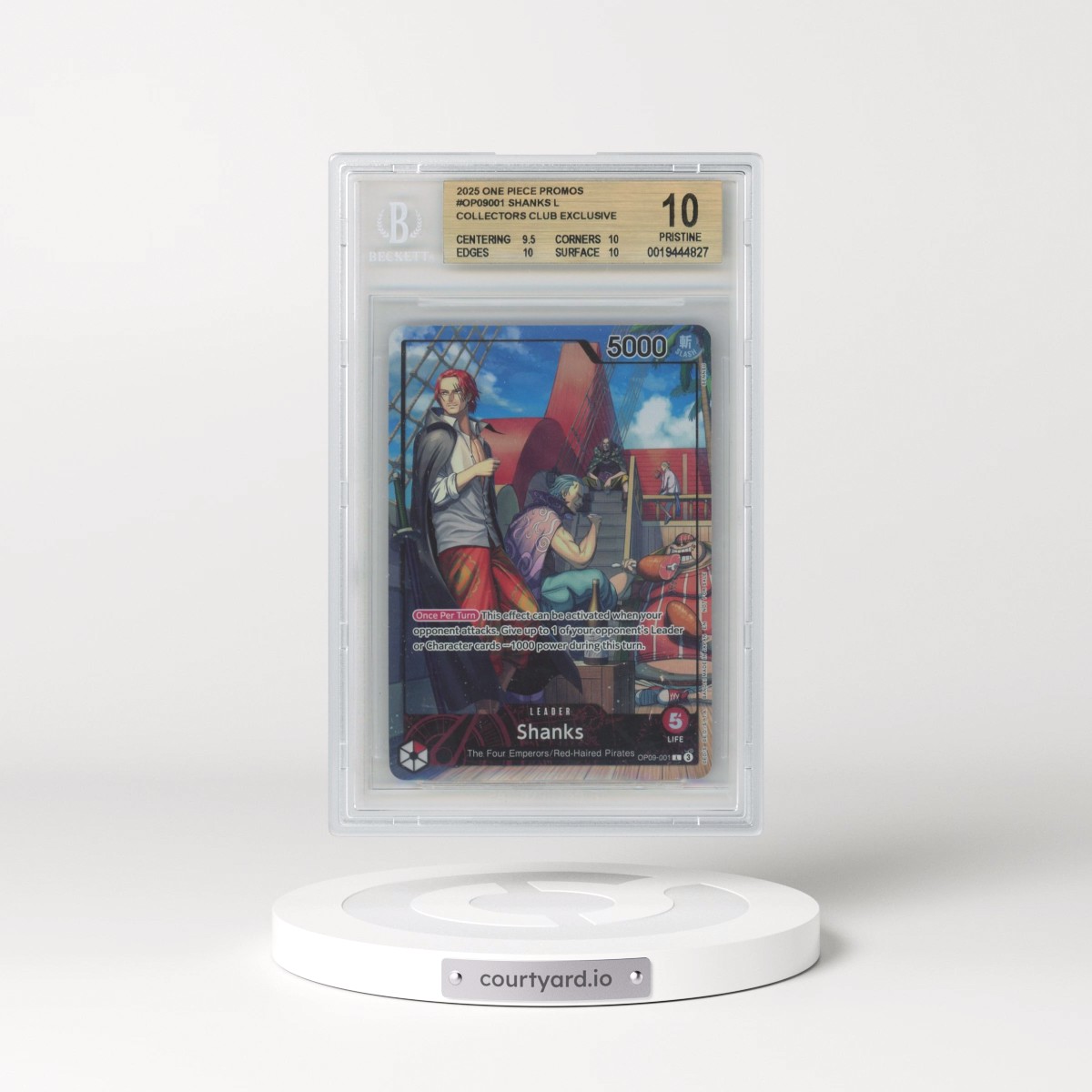 2025 One Piece Promos #001 Shanks - PSA Magazine Exclusive (BGS 10 PRISTINE)