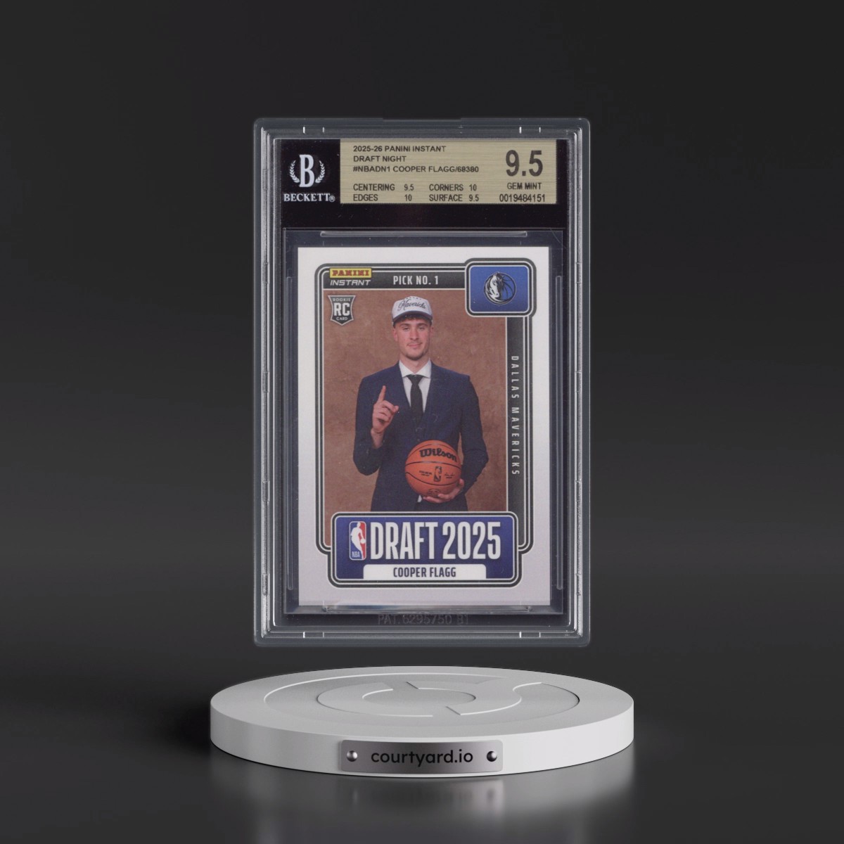 2025 Panini Instant NBA Draft Night #1 Cooper Flagg (BGS 9.5 GEM MINT)