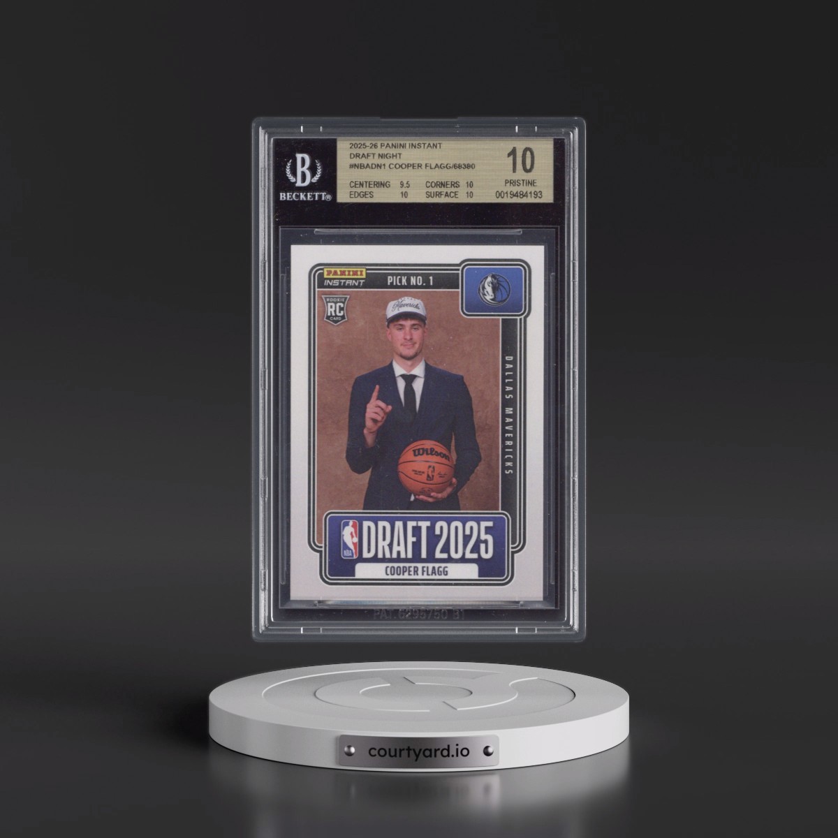 2025 Panini Instant NBA Draft Night #1 Cooper Flagg (BGS 10 PRISTINE)