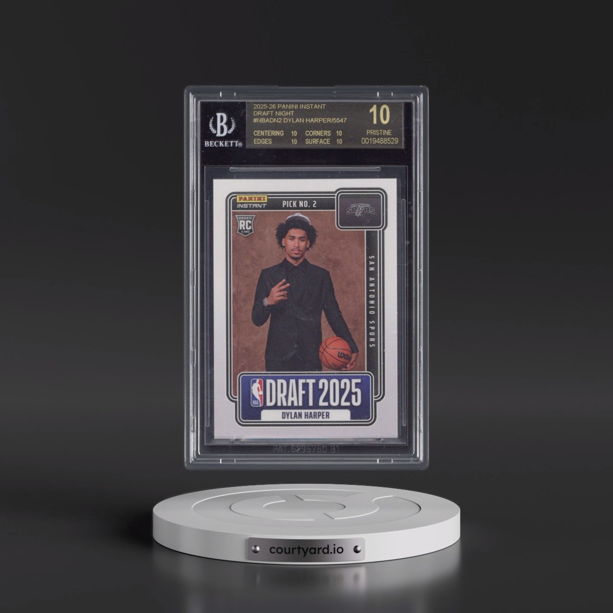 2025 Panini Instant Draft Night #NBADN2 Dylan Harper/5547* (BGS 10 BLACK LABEL)
