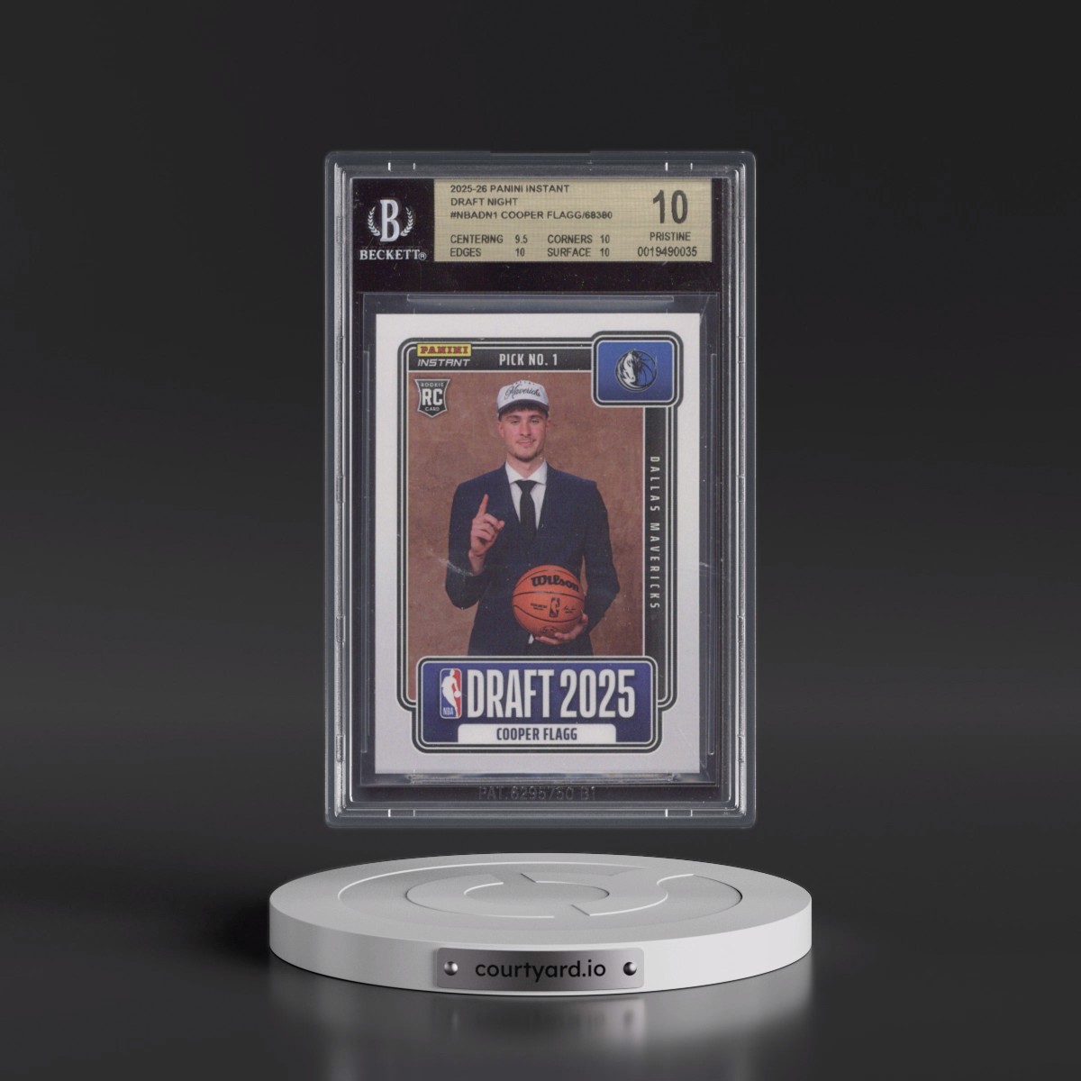 2025 Panini Instant NBA Draft Night #1 Cooper Flagg (BGS 10 PRISTINE)