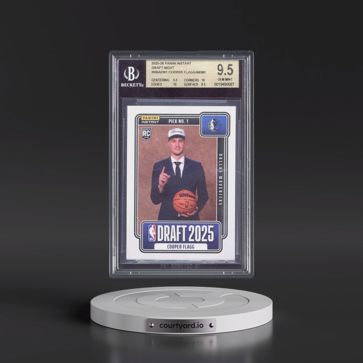 2025 Panini Instant NBA Draft Night #1 Cooper Flagg (BGS 9.5 GEM MINT)