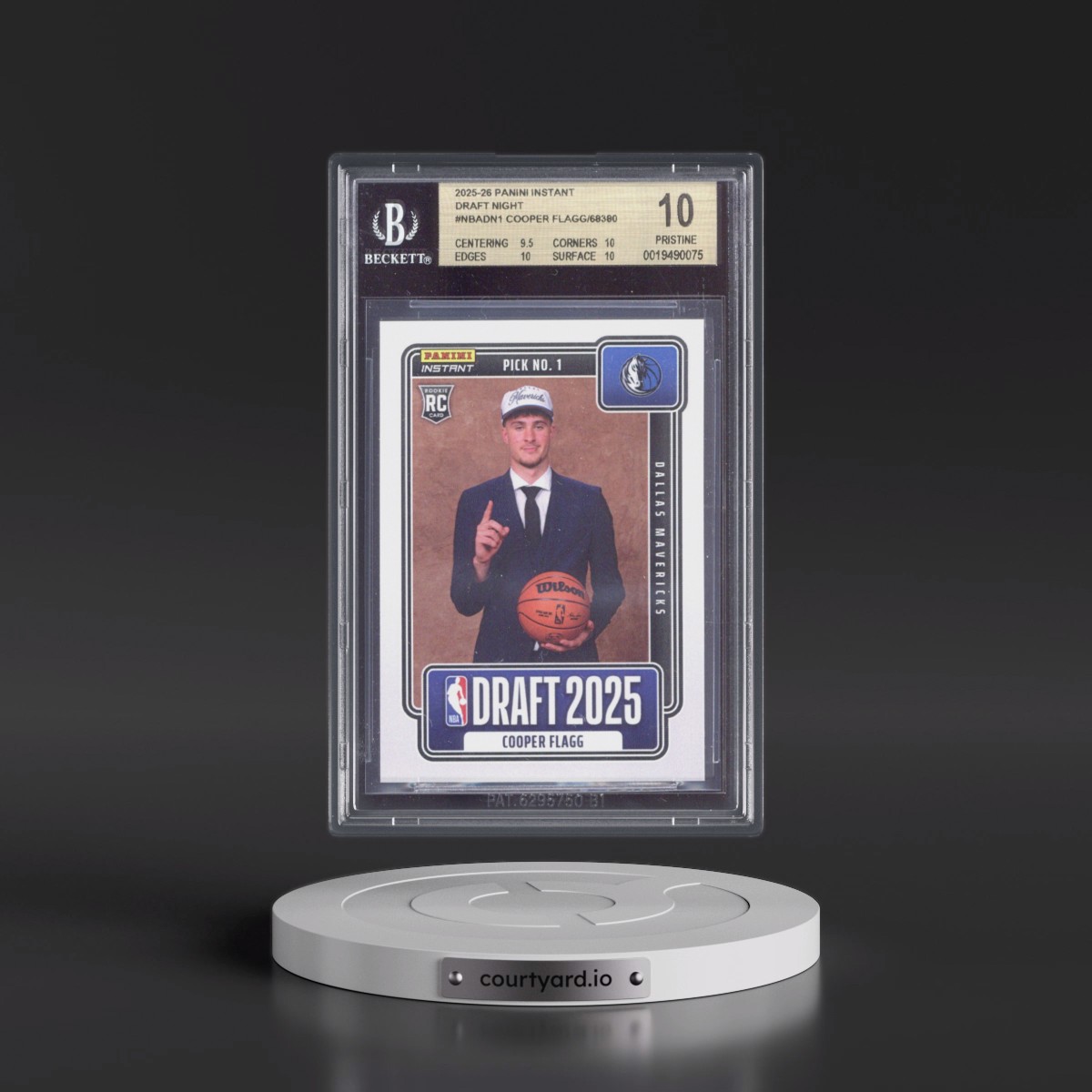 2025 Panini Instant NBA Draft Night #1 Cooper Flagg (BGS 10 PRISTINE)