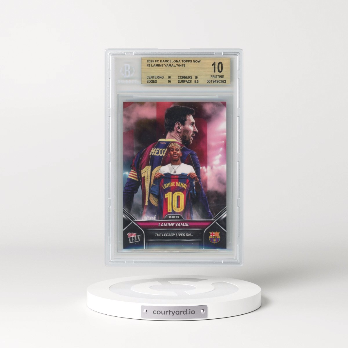 2025 FC Barcelona Topps Now #2 Lamine Yamal/76476* (BGS 10 PRISTINE)