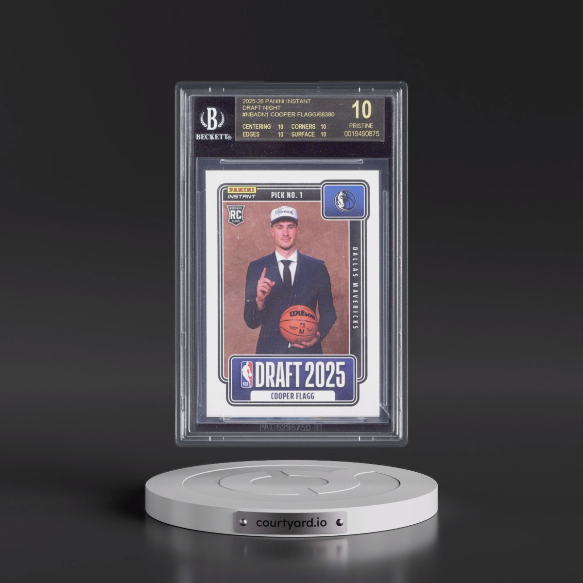2025 Panini Instant NBA Draft Night #1 Cooper Flagg (BGS 10 BLACK LABEL)