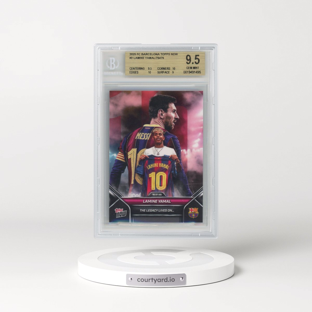 2025 FC Barcelona Topps Now #2 Lamine Yamal/76476* (BGS 9.5 GEM MINT)