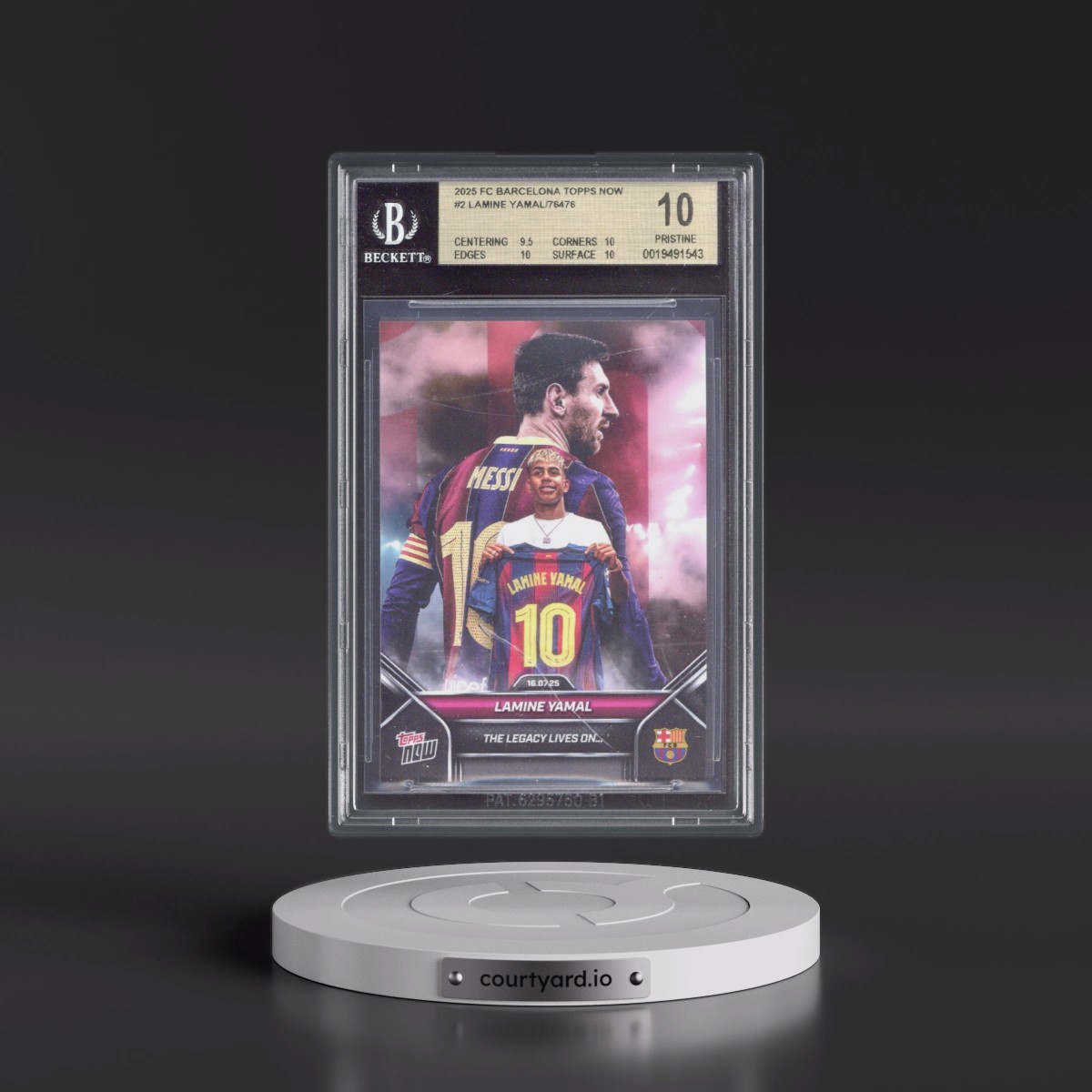 2025 FC Barcelona Topps Now #2 Lamine Yamal/76476* (BGS 10 PRISTINE)