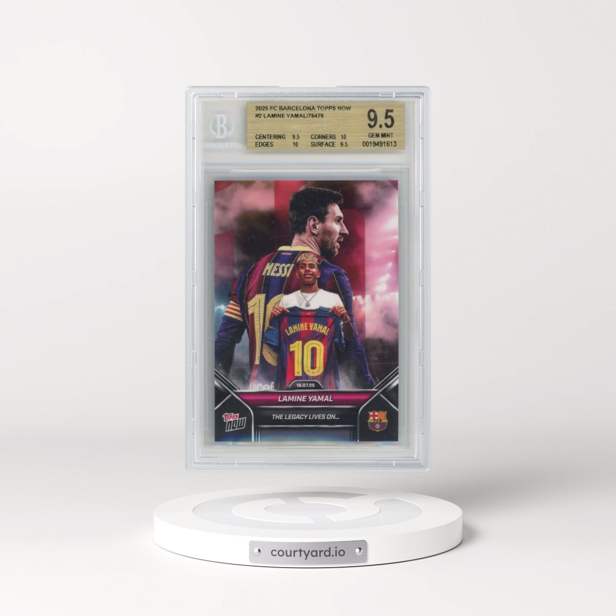 2025 FC Barcelona Topps Now #2 Lamine Yamal/76476* (BGS 9.5 GEM MINT)