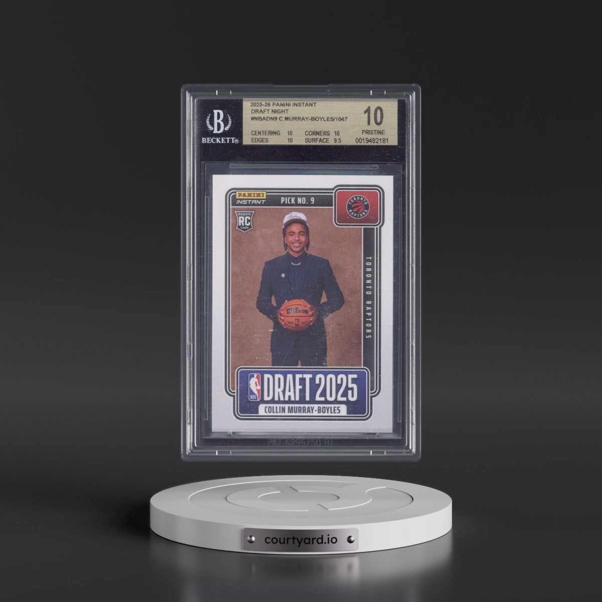 2025 Panini Instant Draft Night #NBADN9 Collin Murray-Boyles/1047* (BGS 10 PRISTINE)