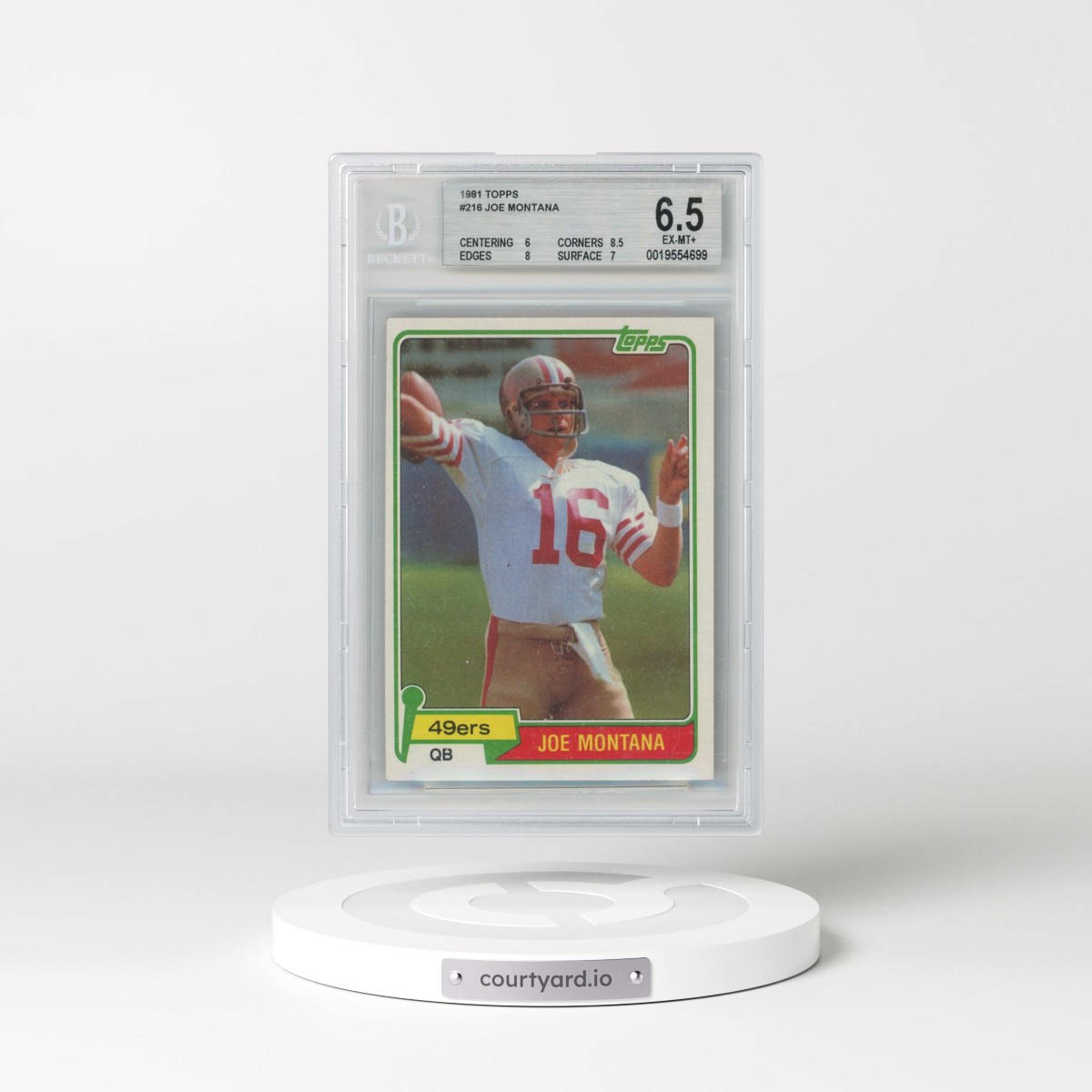 1981 Topps #216 Joe Montana (BGS 6.5 EX-MT+)