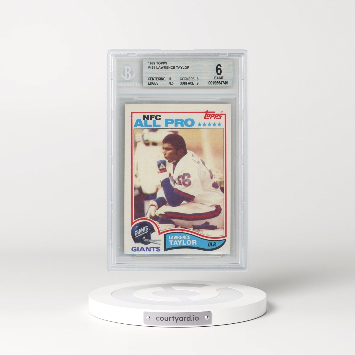 1982 Topps #434 Lawrence Taylor - All-Pro (BGS 6 EX-MT)
