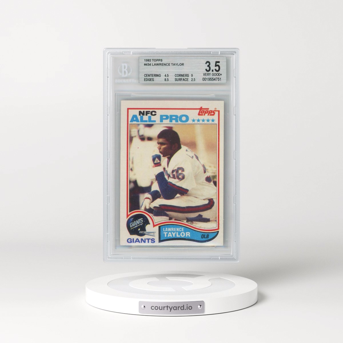 1982 Topps #434 Lawrence Taylor - All-Pro (BGS 3.5 VG+)
